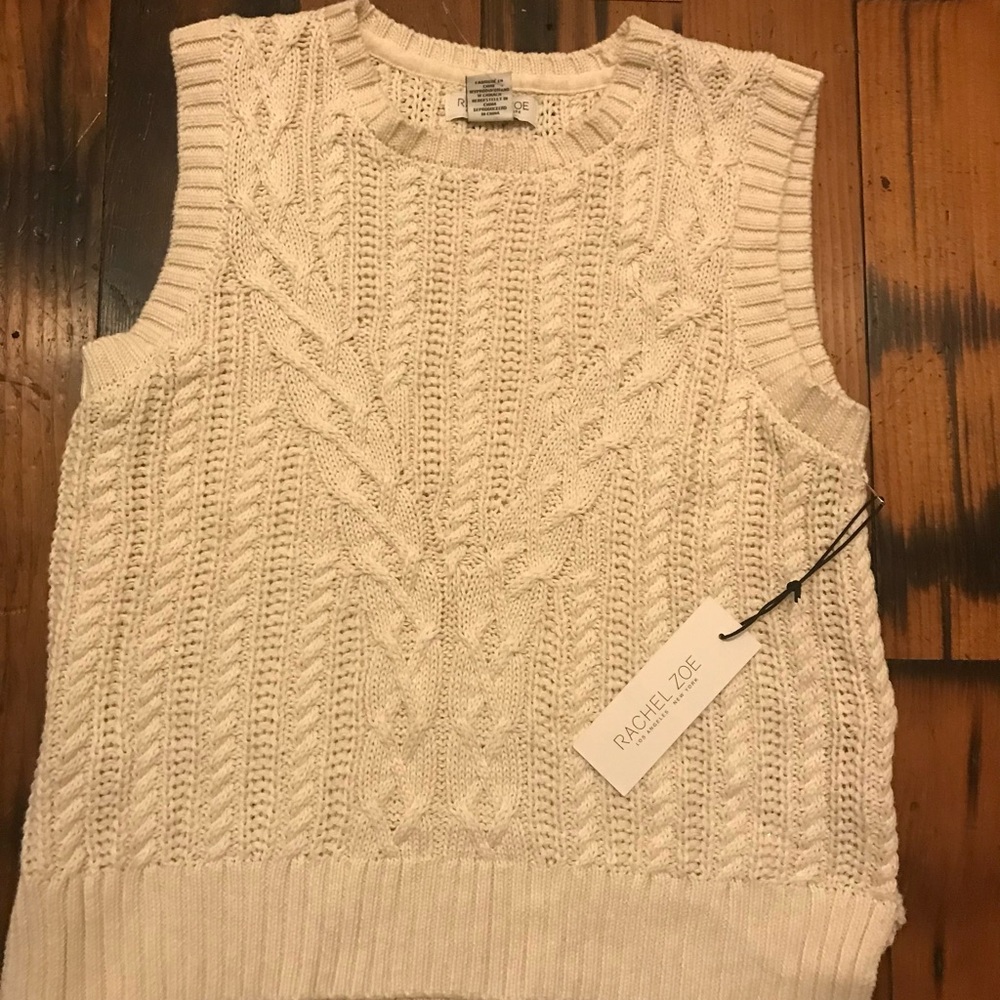 Rachel Zoe Ivory Knit Sweater Vest